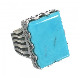 Sterling Silver Southwest Turquoise Ring Size 6 WX62155