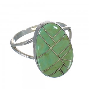 Southwest Turquoise Sterling Silver Ring Size 6-1/4 MX62030