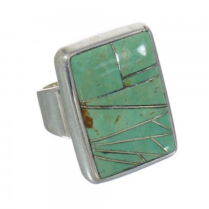 Turquoise Inlay Sterling Silver Southwest Ring Size 5 MX62343