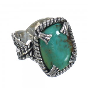 Turquoise Southwest Sterling Silver Ring Size 6-1/4 QX80380