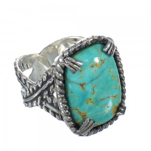 Turquoise Southwest Genuine Sterling Silver Ring Size 6-3/4 QX80393