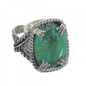 Sterling Silver Turquoise Southwestern Ring Size 7-1/2 QX80414