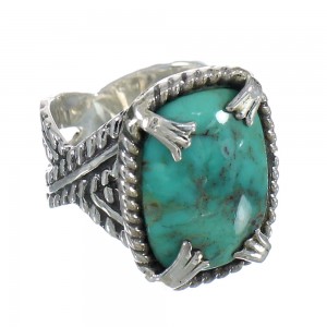 Genuine Sterling Silver Turquoise Southwestern Ring Size 5-3/4 QX80430