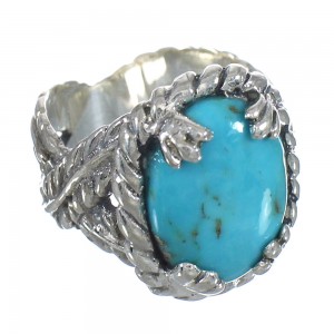 Sterling Silver Southwest Turquoise Ring Size 7-3/4 RX61976