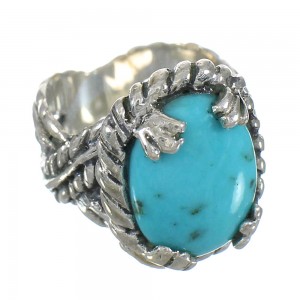 Authentic Sterling Silver And Turquoise Ring Size 5-1/2 RX62027