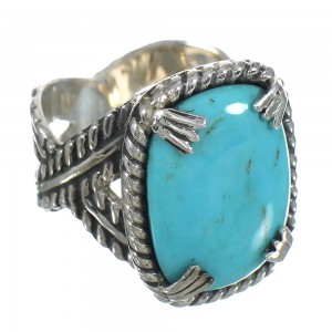 Sterling Silver And Southwest Turquoise Ring Size 5 RX62088