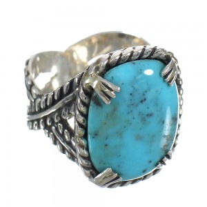 Turquoise Authentic Sterling Silver Ring Size 8-1/4 RX62118