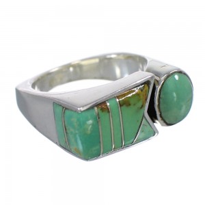 Authentic Sterling Silver Turquoise Inlay Ring Size 6 VX61422