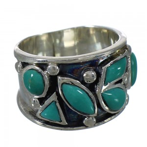 Genuine Sterling Silver Turquoise Ring Size 5-1/4 AX92748