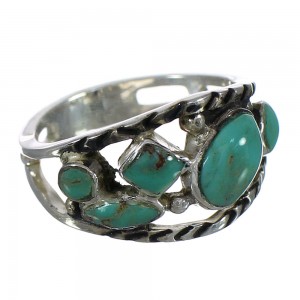 Authentic Sterling Silver Southwest Turquoise Ring Size 5 YX92912