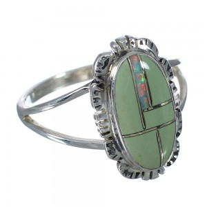 Opal And Turquoise Southwest Sterling Silver Ring Size 8-3/4 WX70348