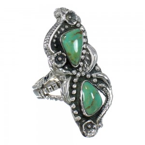 Southwest Turquoise Authentic Sterling Silver Ring Size 4-3/4 RX62937