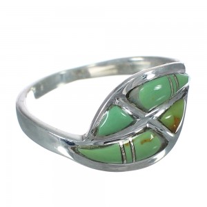 Turquoise Inlay Southwest Jewelry Sterling Silver Ring Size 7-3/4 WX62918