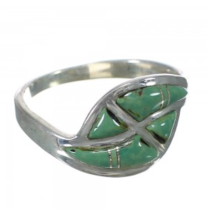 Sterling Silver Turquoise Inlay Southwestern Ring Size 8-1/4 WX63089