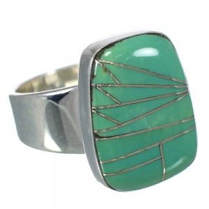 Southwestern Jewelry Turquoise And Sterling Silver Ring Size 7-3/4 WX63235