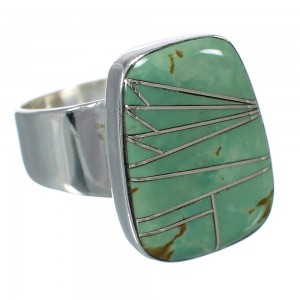 Southwestern Jewelry Genuine Sterling Silver And Turquoise Ring Size 8-1/4 WX63268