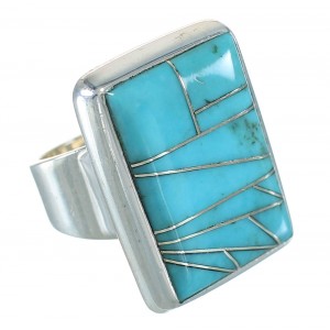 Turquoise Sterling Silver Southwestern Ring Size 5-3/4 YX70419