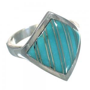 Southwest Genuine Sterling Silver And Turquoise Ring Size 4-3/4 YX70524