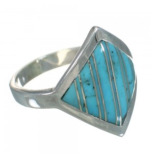 Silver And Turquoise Southwestern Jewelry Ring Size 6-3/4 YX70565