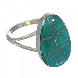 Turquoise And Sterling Silver Southwest Jewelry Ring Size 7-1/2 YX70590