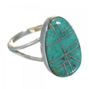 Southwestern Turquoise And Silver Jewelry Ring Size 6-3/4 YX70607