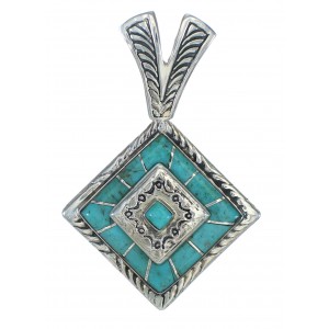 Turquoise And Sterling Silver Southwest Pendant WX63495