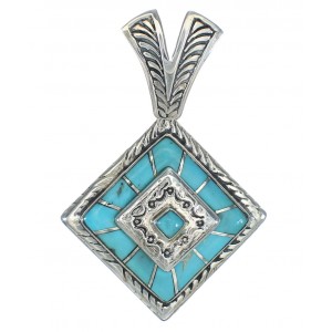 Southwestern Turquoise And Sterling Silver Pendant WX63501