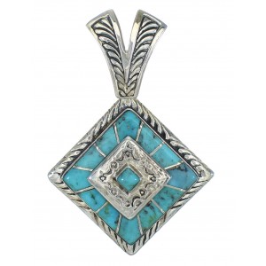 Southwest Turquoise And Genuine Sterling Silver Pendant WX63503