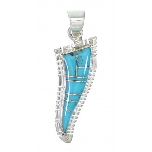 Southwest Sterling Silver Turquoise Inlay Pendant MX63132