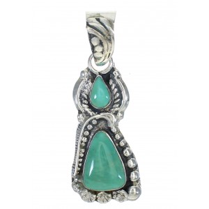 Silver Southwest Turquoise Flower Pendant MX62696