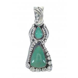 Southwest Turquoise Flower Silver Pendant MX62698