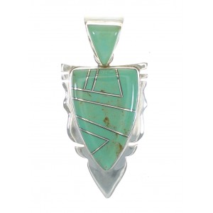 Authentic Sterling Silver Turquoise Inlay Pendant MX62722