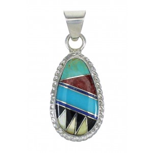 Multicolor Authentic Sterling Silver Southwest Pendant MX65518