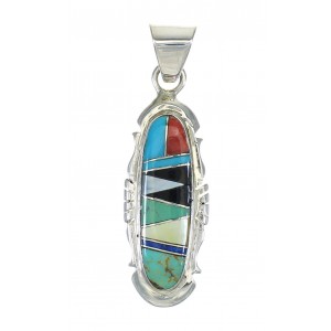 Southwest Multicolor Genuine Sterling Silver Pendant MX65537