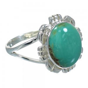 Southwest Silver And Turquoise Jewelry Ring Size 6-3/4 VX64151