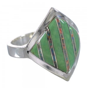 Turquoise Opal Genuine Sterling Silver Southwestern Ring Size 5-3/4 QX82570