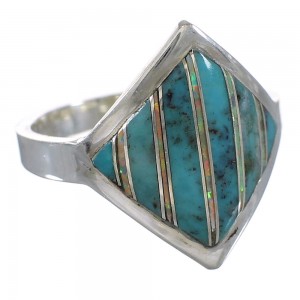 Turquoise Opal Southwest Authentic Sterling Silver Ring Size 8-1/2 QX82588