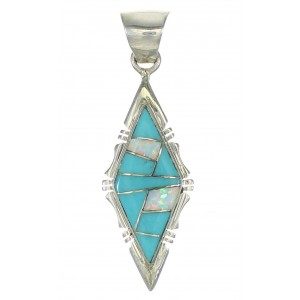 Sterling Silver Opal And Turquoise Pendant MX63871
