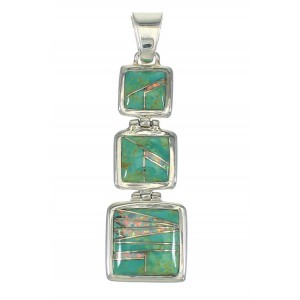 Silver Turquoise Opal Southwest Pendant MX63917