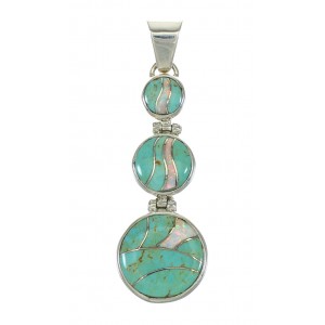 Southwest Sterling Silver Turquoise Opal Inlay Pendant MX63926