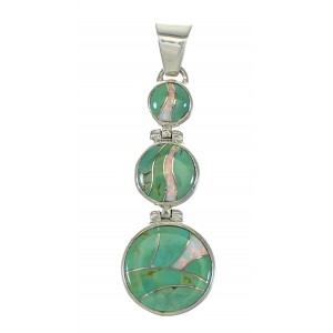 Sterling Silver Turquoise Opal Inlay Southwest Pendant MX63930