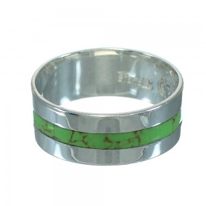 Southwestern Gaspeite Genuine Sterling Silver Ring Size 5-3/4 RX63683