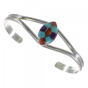 Sterling Silver Multicolor Southwest Cuff Bracelet VX63841