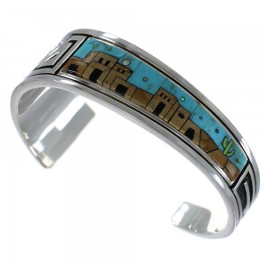 Multicolor Native American Design Feather Cuff Bracelet VX63915