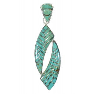 Southwest Turquoise Inlay Sterling Silver Pendant MX65160