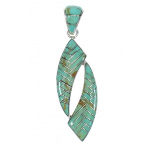 Turquoise Inlay Sterling Silver Pendant MX65163