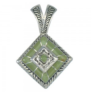 Southwest Sterling Silver Turquoise Inlay Pendant MX65230