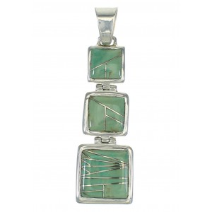 Genuine Sterling Silver And Turquoise Southwest Pendant MX65238