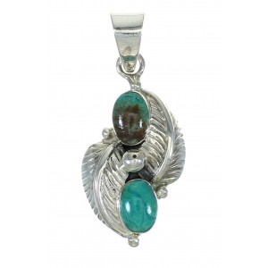 Turquoise Sterling Silver Leaf Pendant MX65304