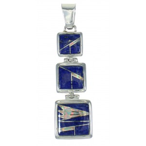 Silver Lapis And Opal Inlay Southwest Pendant MX64013